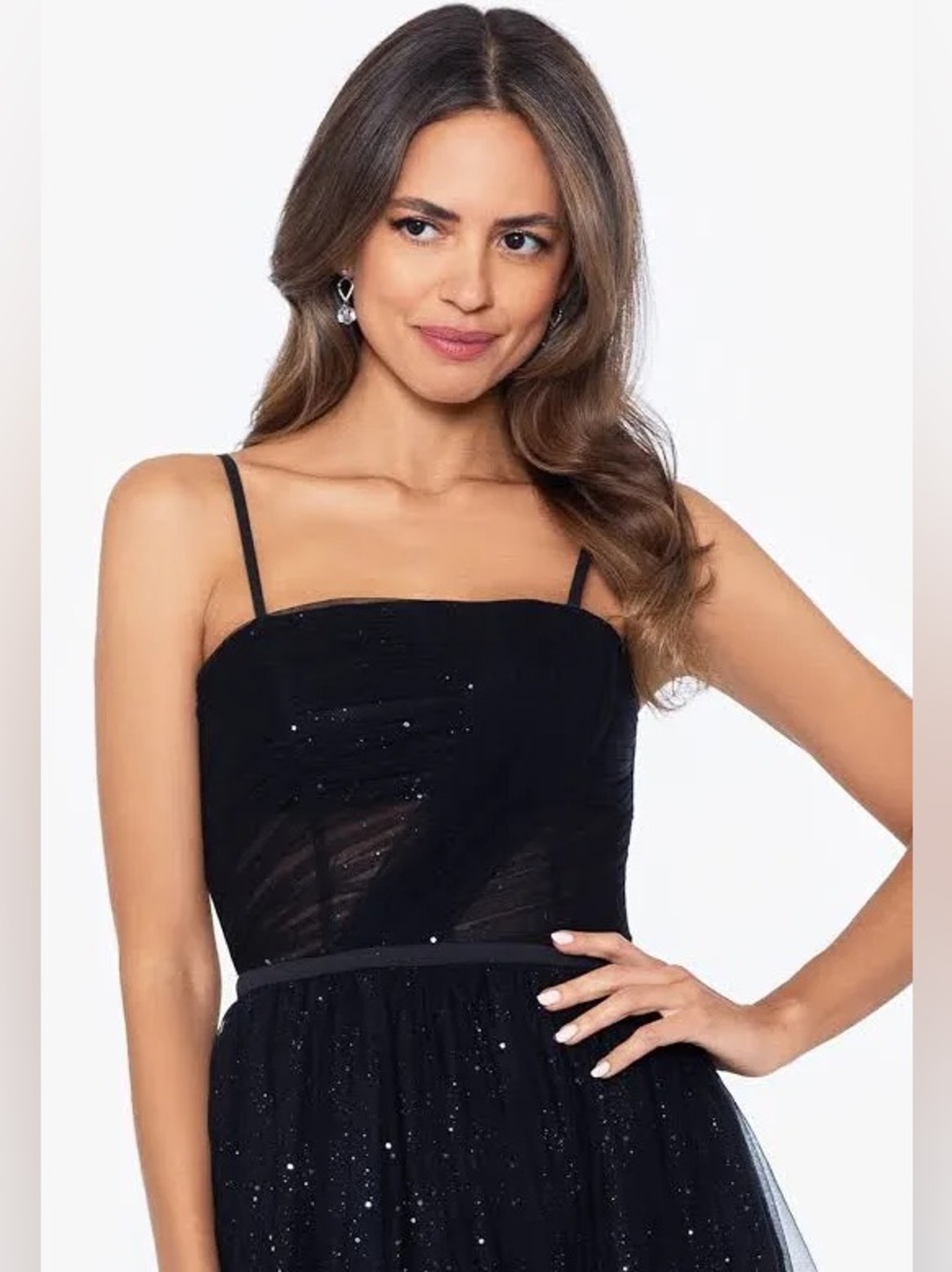 Betsy Adam Sparkle Tulle Gown - Picture 4 of 15